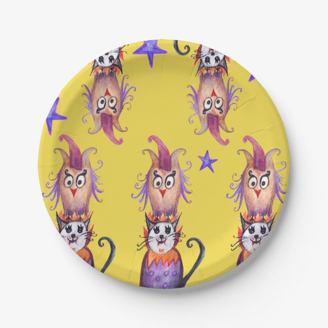 Cute Halloween Art Custom Paper Plates (Front)