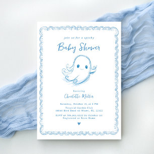 Cute Halloween Baby Shower Ghost Invitation