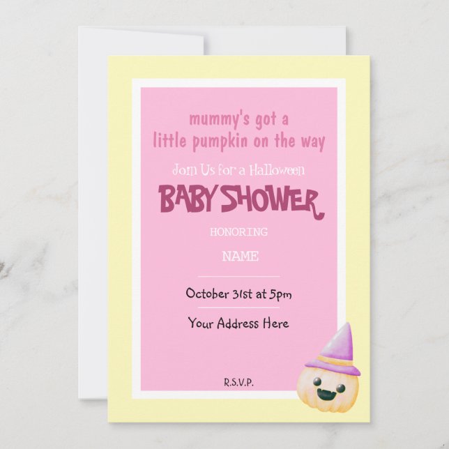 Cute Halloween Baby Shower Invitation (Front)