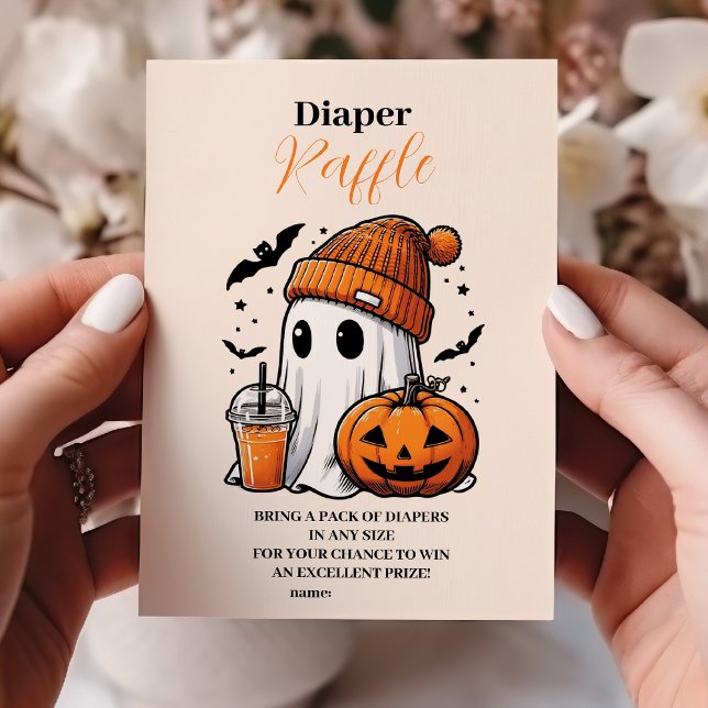 Cute Halloween Baby Shower Raffle Diapper Enclosure Card (Creator Uploaded)