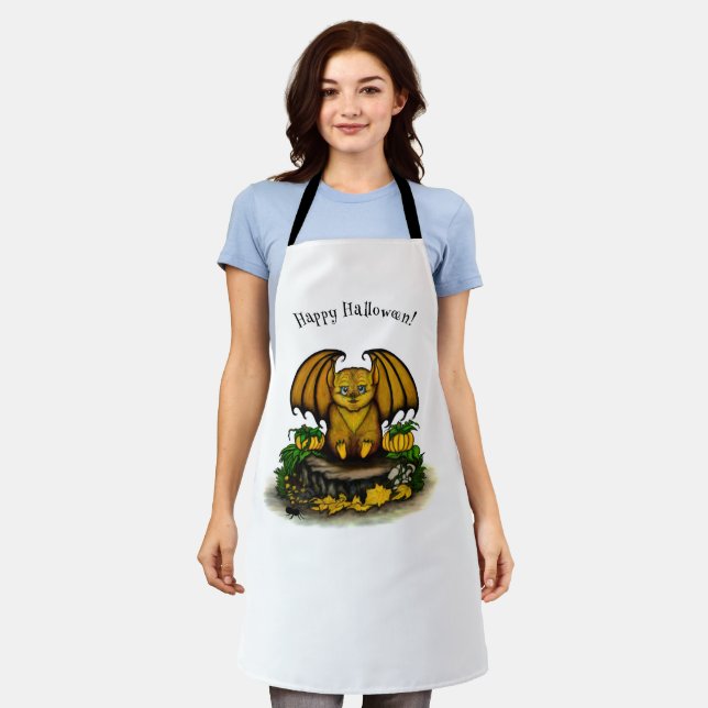  Cute Halloween Bat Apron (Worn)