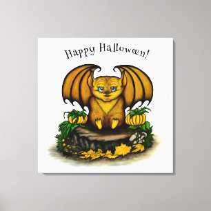  Cute Halloween Bat Canvas Print