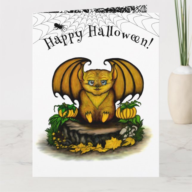  Cute Halloween Bat Card (Front)