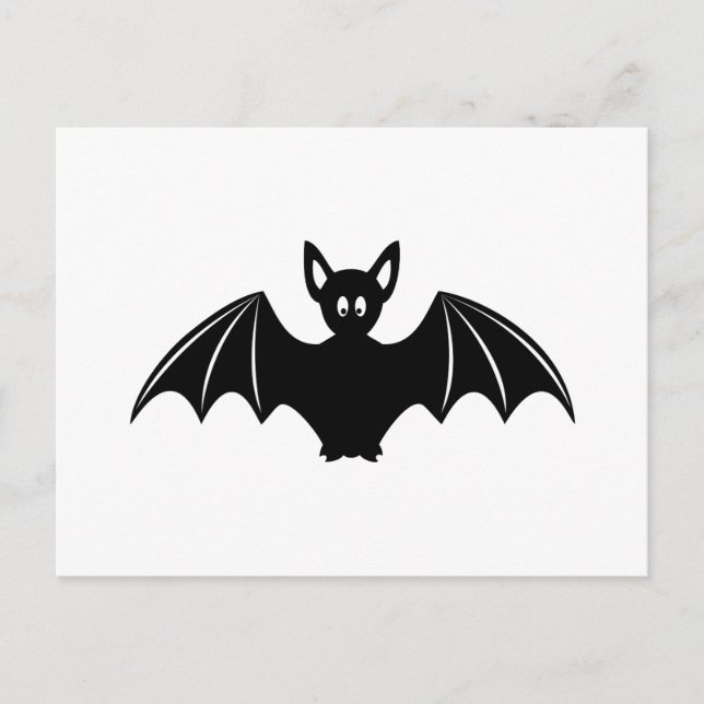 Cute halloween bat cartoon postcard (Front)