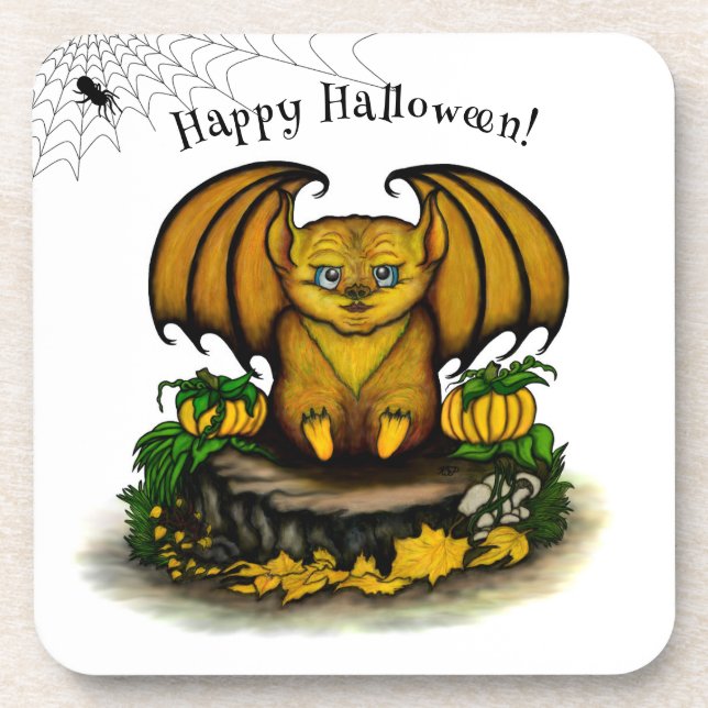  Cute Halloween Bat Coaster (Front)