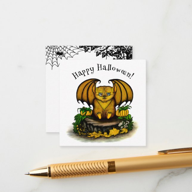  Cute Halloween Bat Enclosure Card (Front/Back In Situ)