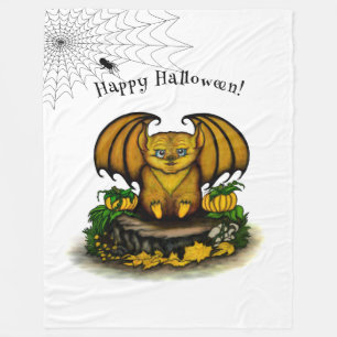 Cute Halloween Bat Fleece Blanket