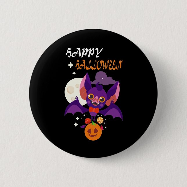 Cute Halloween Bat Gifts Idea 2 Inch Round Button (Front)