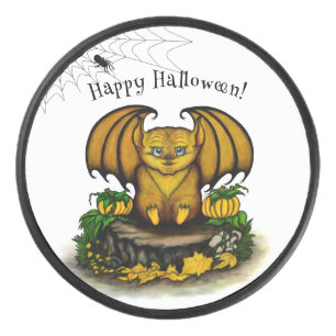 Cute Halloween Bat Hockey Puck