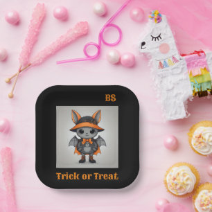 Cute Halloween bat in Disguise Festive Paper Plate