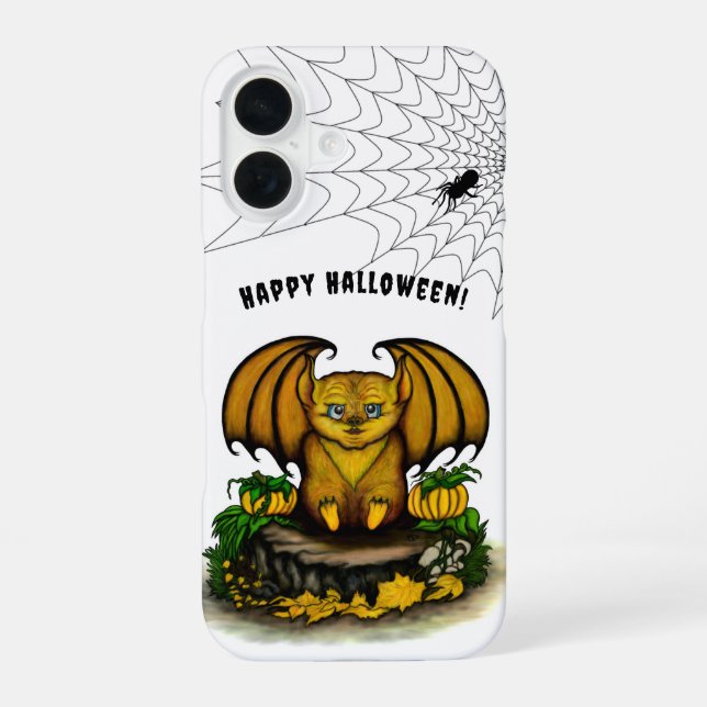 Cute Halloween Bat iPhone 16 Case (Back)