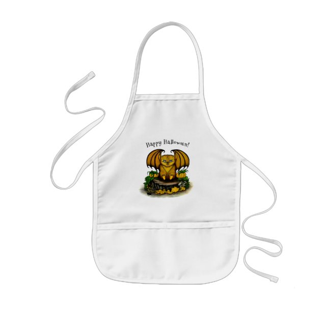  Cute Halloween Bat Kids Apron (Front)