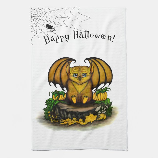  Cute Halloween Bat Kitchen Towel (Vertical)