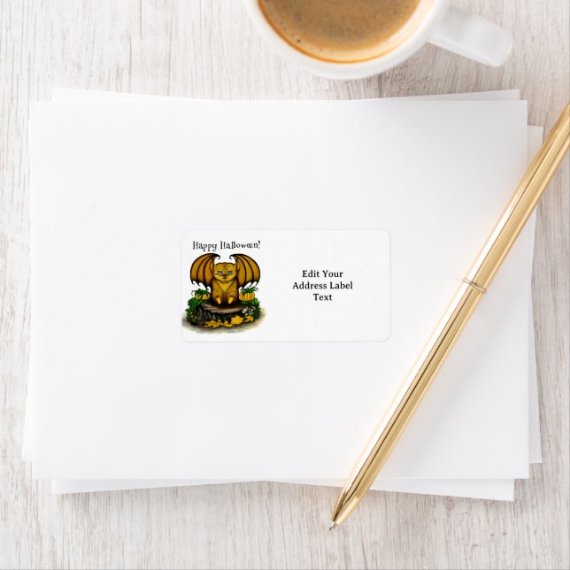  Cute Halloween Bat Label (Insitu)