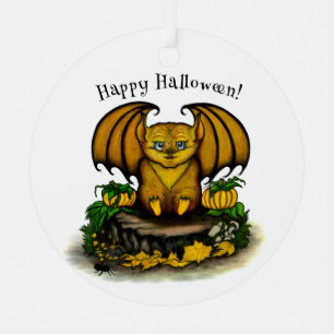  Cute Halloween Bat Metal Ornament