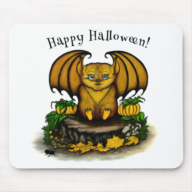  Cute Halloween Bat Mouse Pad (Front)
