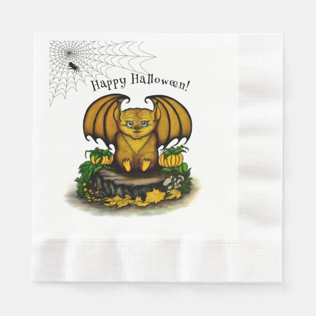  Cute Halloween Bat Napkin (Front)