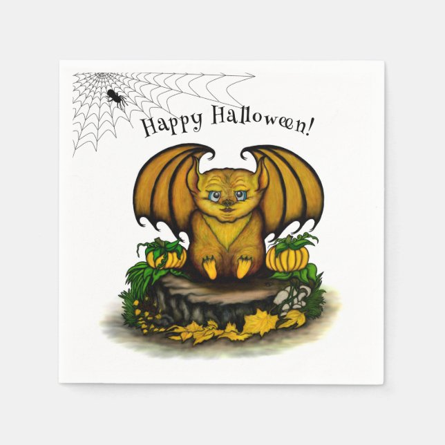  Cute Halloween Bat Napkin (Front)