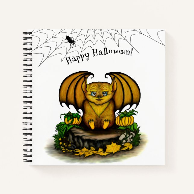 Cute Halloween Bat Notebook (Front)