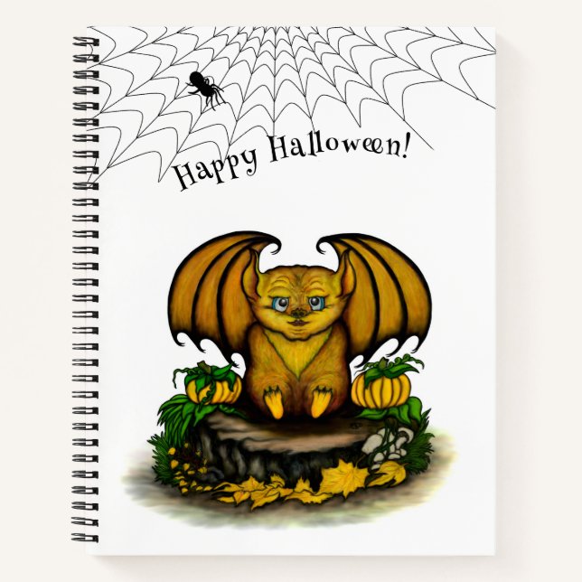 Cute Halloween Bat Notebook (Front)