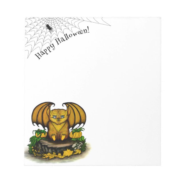 Cute Halloween Bat Notepad (Front)