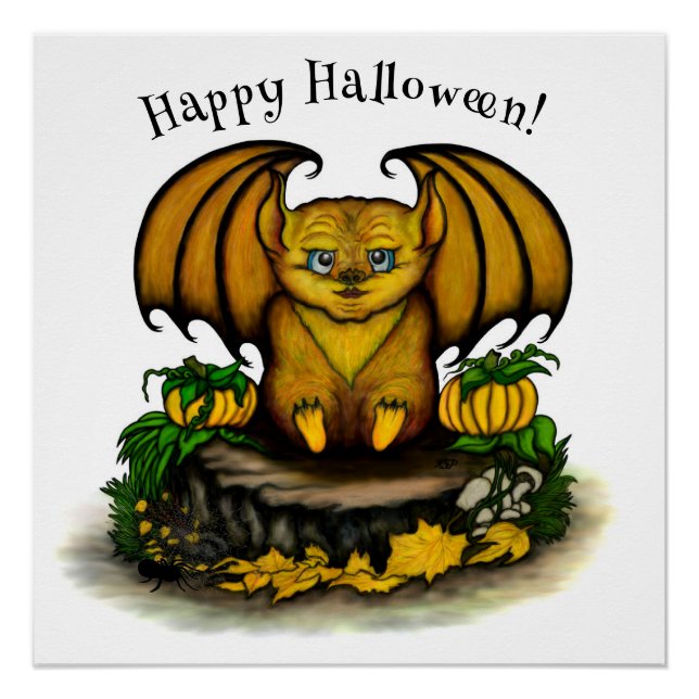  Cute Halloween Bat Poster (Front)