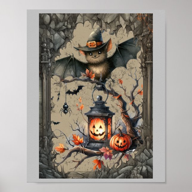 Cute Halloween bat Poster (Front)
