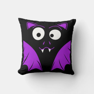 Cute Halloween Bat Throw Pillow