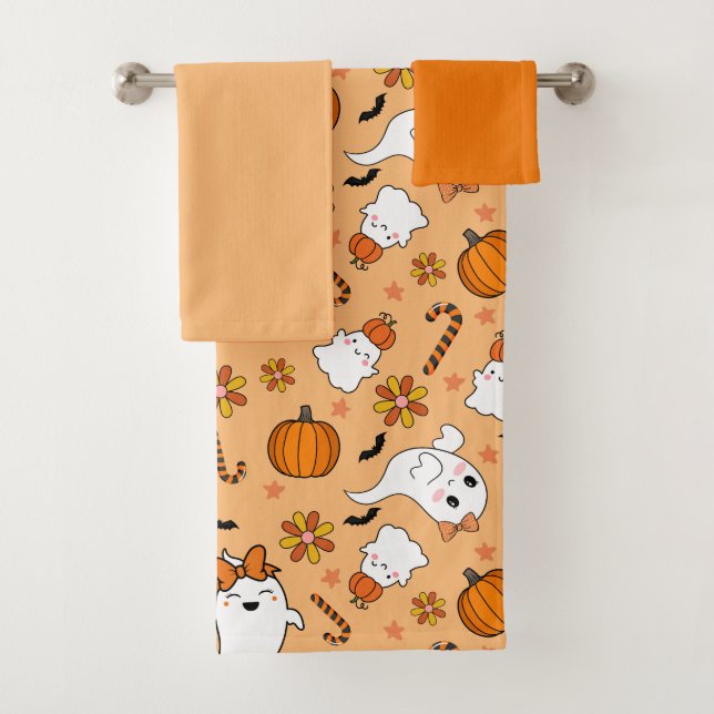 Cute Halloween Bath Towel Set (Insitu)