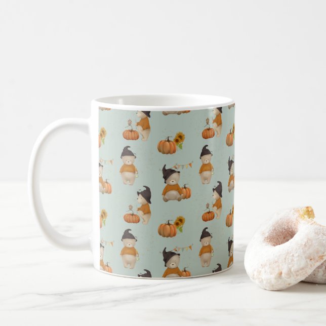 Cute Halloween bear Coffee Mug (With Donut)