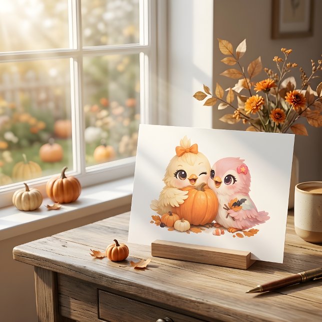 Cute Halloween Bird friends Postcard (Creator Uploaded)