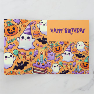 Cute Halloween Birthday Greeting card
