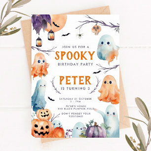 Cute Halloween Birthday Invitation