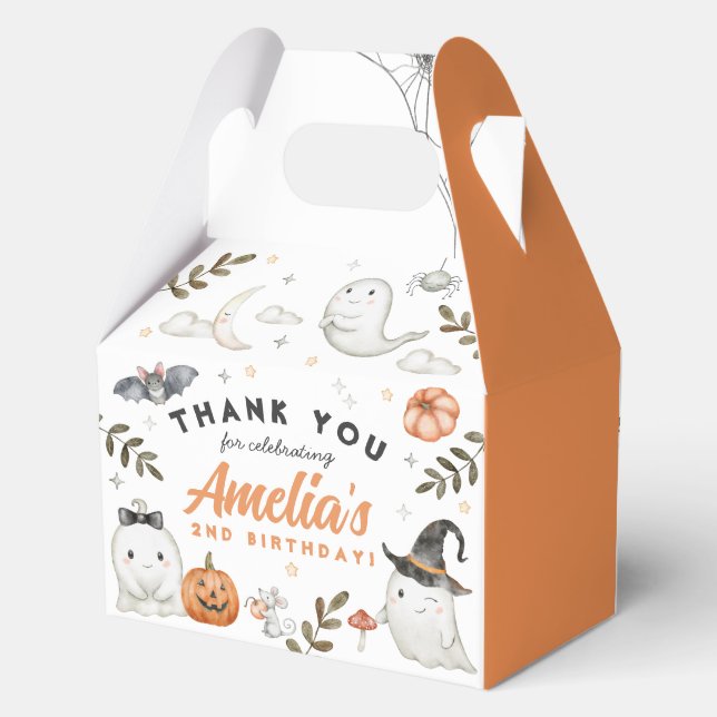 Cute Halloween Birthday Party Favour Boxes (Back)