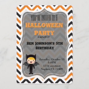 Cute Halloween Birthday Party Invite