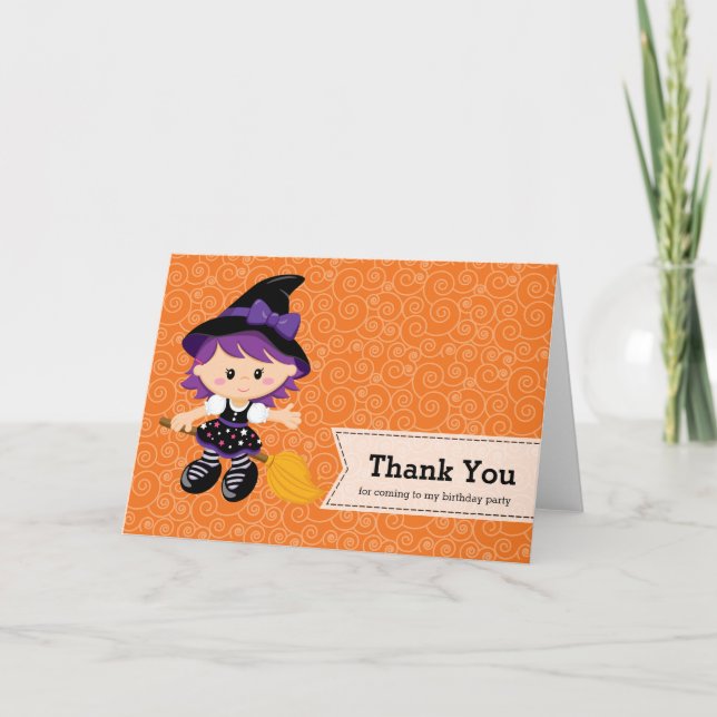 Cute Halloween birthday Thank You Card (Front)