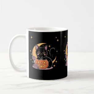 Cute Halloween Black Cat Pastel Goth Witchy Coffee Mug