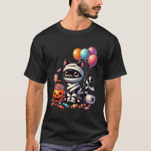 Cute Halloween Black Cat Pumpkin Trick or Treat Gi T-Shirt