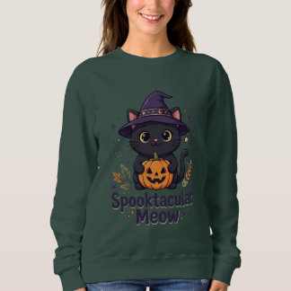 Cute Halloween Black Cat T-Shirt | Spooktacular Me Sweatshirt