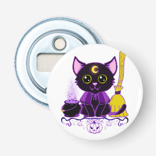 Cute Halloween Black Cat Witch Bottle Opener