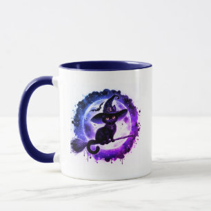 Cute Halloween Black Cat Witch Combo Mug