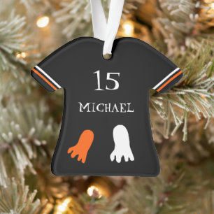 Cute Halloween Black, Orange, White Personalized Ornament