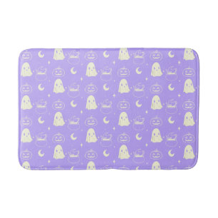 Cute Halloween Boo Ghost Pattern Bath Mat