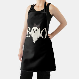 Cute Halloween “Boo” Ghost with Bow –  Apron