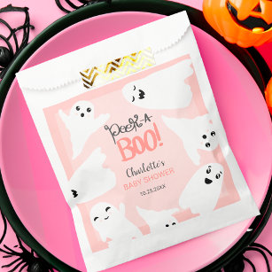 Cute Halloween boo ghosts pink baby shower  Favour Bag