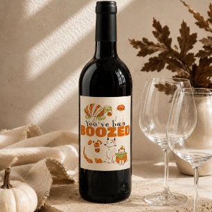 Cute Halloween Boo Gift Tag Wine Label