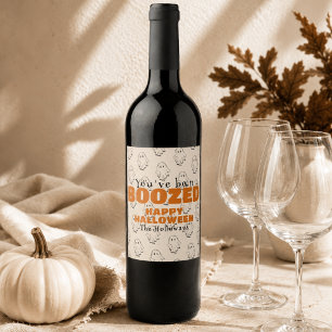 Cute Halloween Boo Gift Tag Wine Label