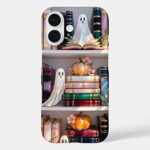 Cute Halloween Bookshelf Phone Case Ghost Pumpkin 