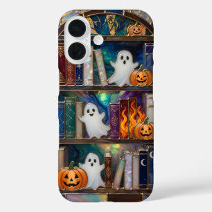 Cute Halloween Bookshelf Phone Case Ghost Pumpkin