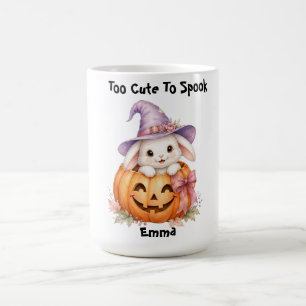 Cute Halloween Bunny Pumpkin Custom Name Mug